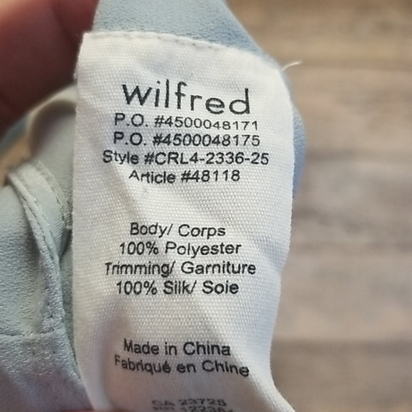 Wilfred Sevres blouse muted green tank top small - Picture 4 of 6